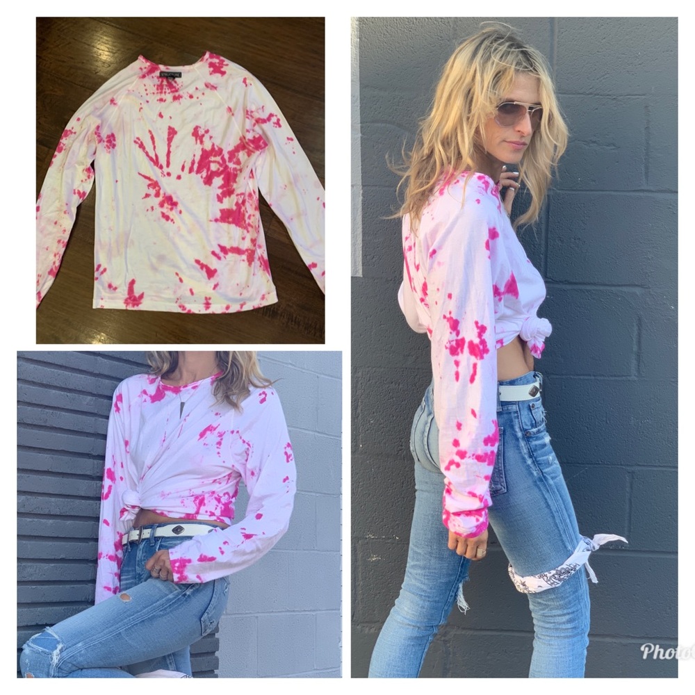 Vintage Tie Dyed upcycled oversize Tee shirt M